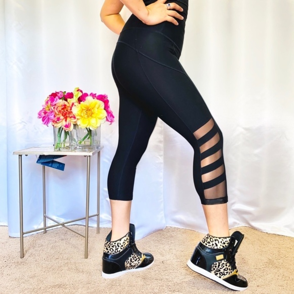Mesh insert 3/4 leggings